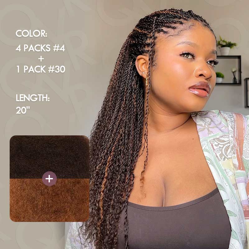 QVR #4+#30 Two Colors Afro Kinky Bulk Human Hair For Braiding DreadLock