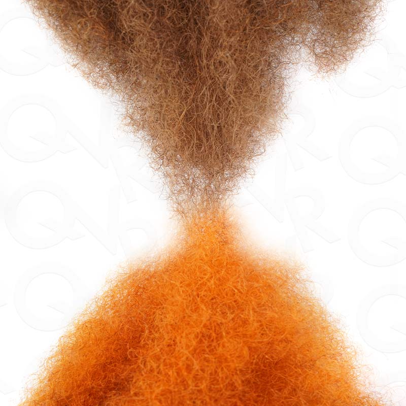 QVR 2 In 1 Afro Kinky Bulk Two Colors #6/SOrange4 Human Hair For Braiding Dreadlock Hair