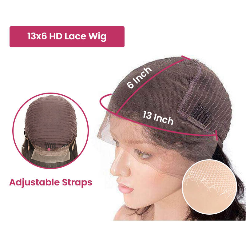 QVR 4C Hairline Curly Edge Wig Body Wave 13x4/13x6 HD Glueless Undetectable Lace Wigs