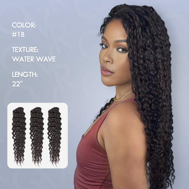 QVR Soft Kinky Curly Feather Crochet Braid Natural Black Wavy Human Hair Extensions