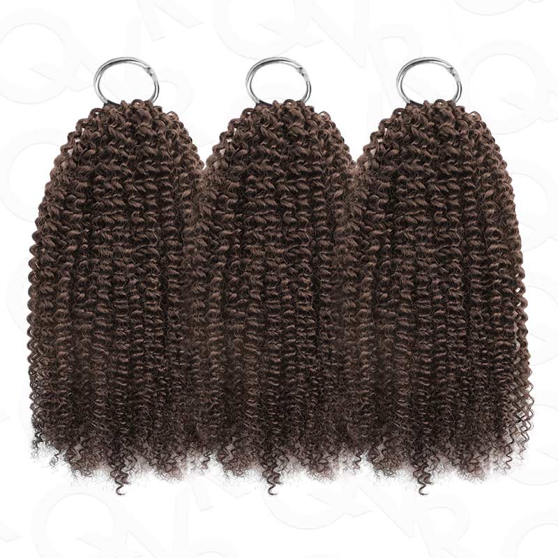 QVR Soft Feather Crochet Hair 3 Packs Small Kinky Curly Machine Made Human Hair Extension