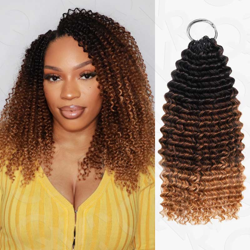 QVR Soft Feather Crochet Hair 3 Packs Small Kinky Curly Machine Made Human Hair Extension