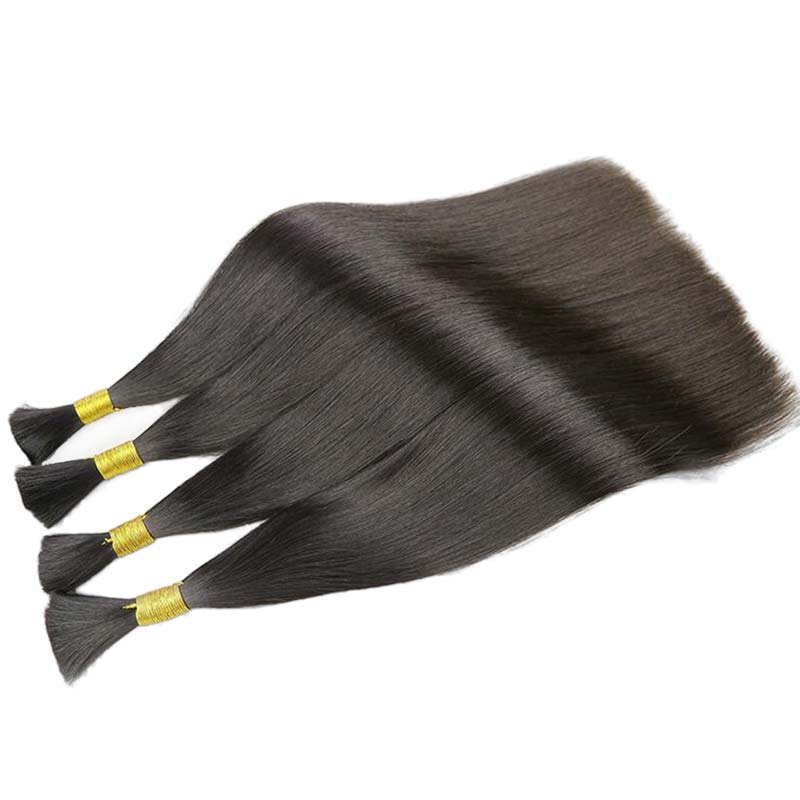 QVR Silk Straight Bulk Hair Extensions for Boho Knotless Braiding