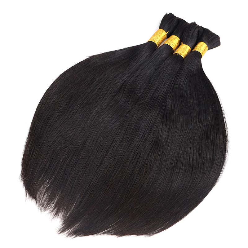 QVR Silk Straight Bulk Hair Extensions for Boho Knotless Braiding