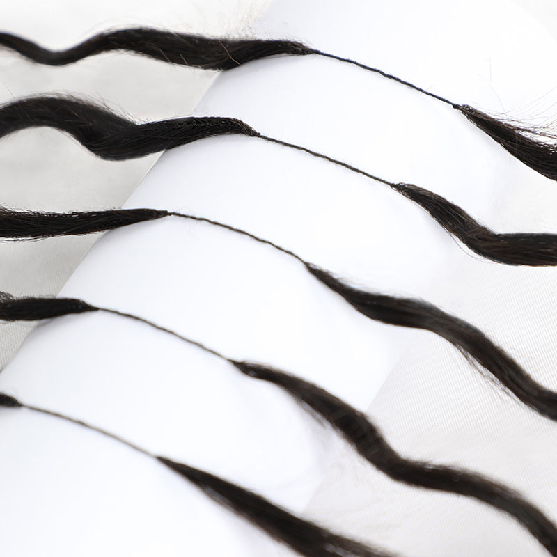 QVR Lightweight Natural Black Water Wave Crochet Braid Human Hair Extensions