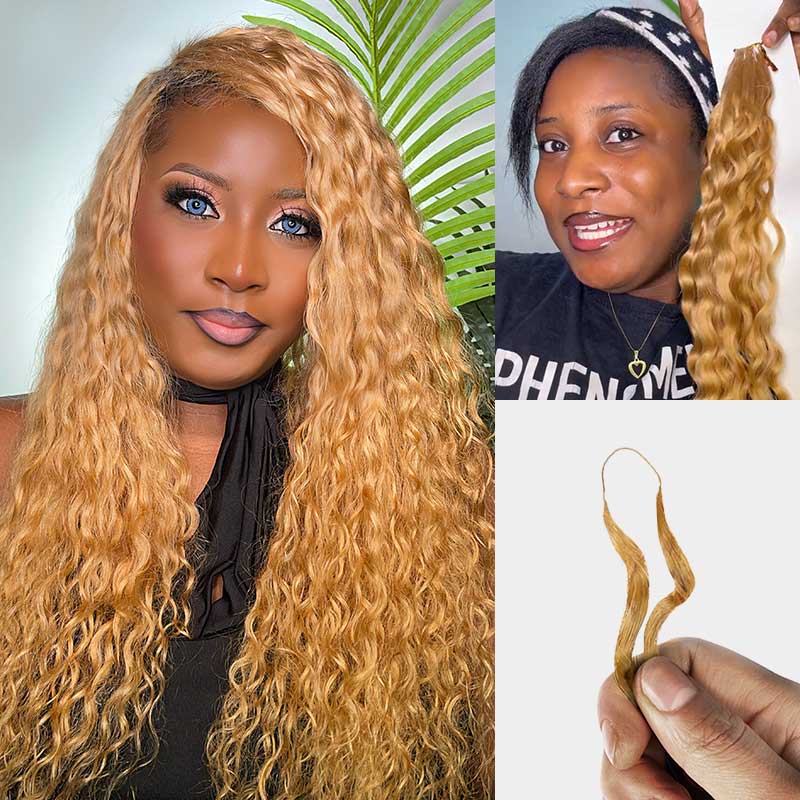 QVR 1 Pack Muti-Color Water Wave Crochet Braid Human Hair Extensions