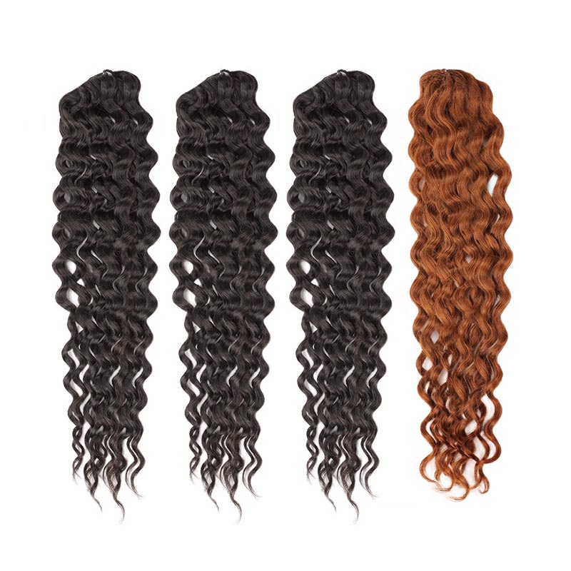 QVR 1 Pack Muti-Color Water Wave Crochet Braid Human Hair Extensions