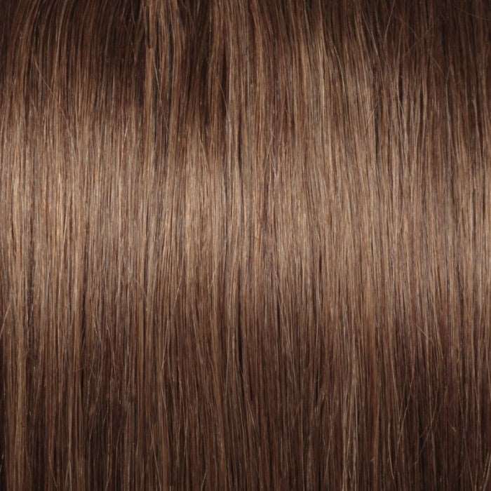 QVR #8 Light Brown Straight/Body Wave 7Pcs Clip in Hair Extensions