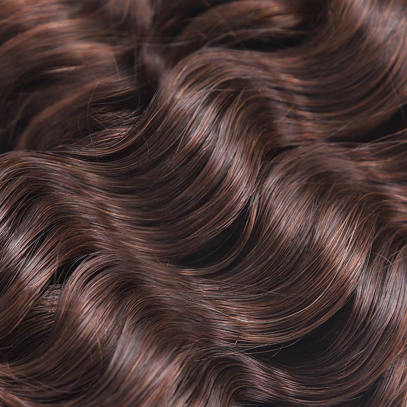 QVR Dark Brown #4 Crochet Hair Water Wave Machine Made Feather Human Hair Extension