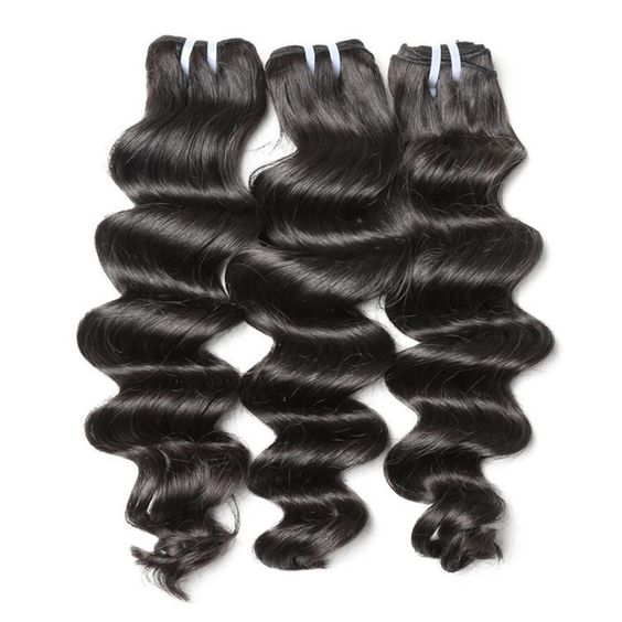 QVR Loose Deep Wave Human Hair Weaves 3 Bundles