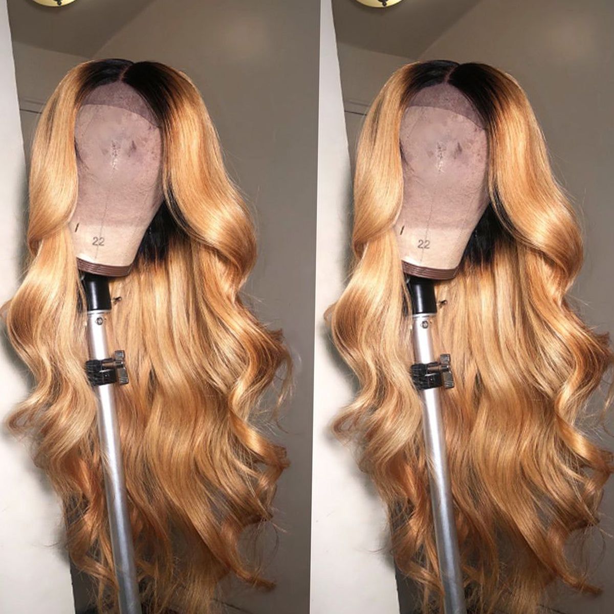 QVR 1B/27 Ombre Color Wig 13x4/4x4 Transparent Lace Frontal Wig Human Hair Wigs 180% Density