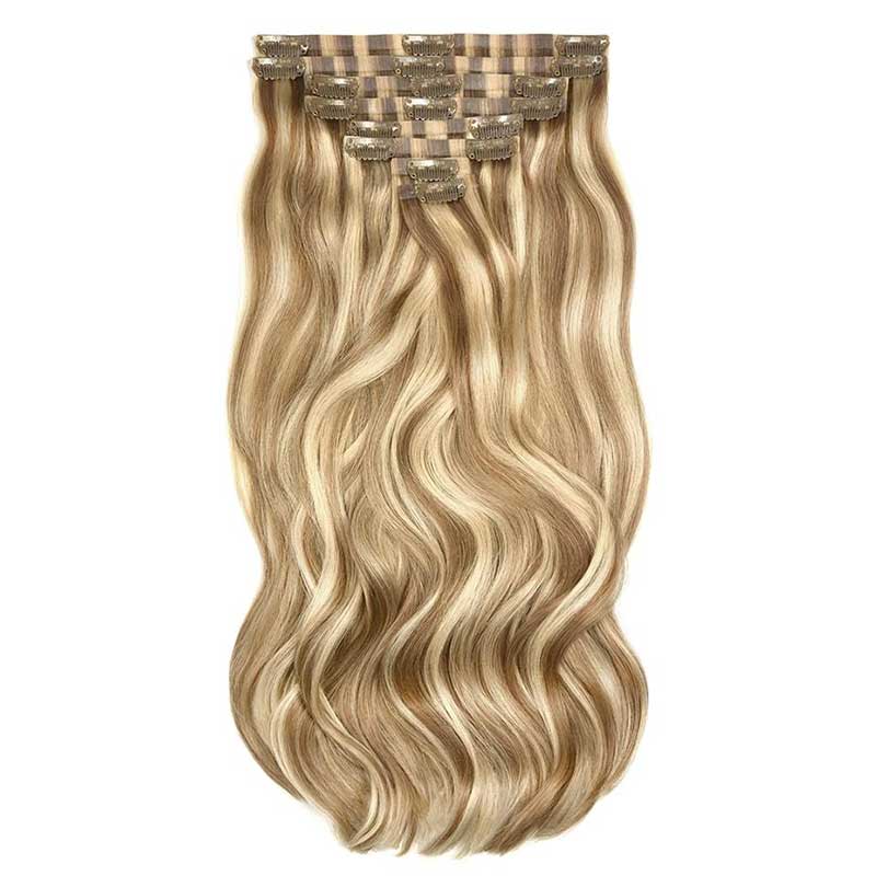 QVR #P18/613 Biscuit Blondey Straight/Body Wave 7Pcs Clip in Hair Extensions