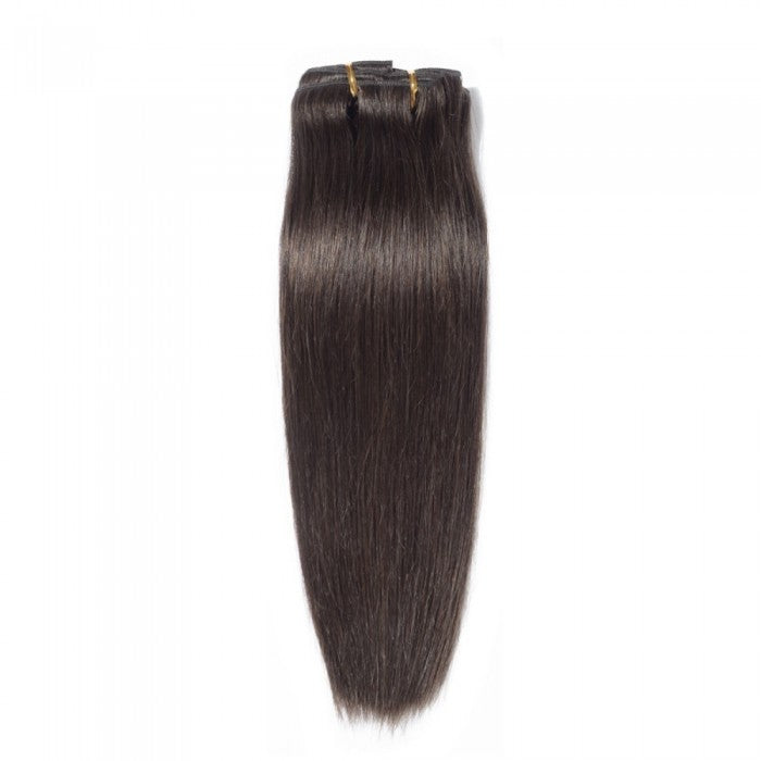 QVR #2 Darkest Brown Straight/Body Wave 7Pcs Clip in Hair Extensions