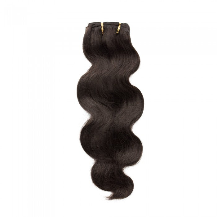 QVR #2 Darkest Brown Straight/Body Wave 7Pcs Clip in Hair Extensions
