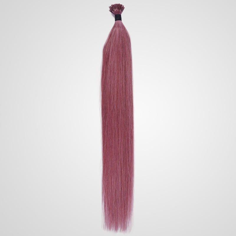 QVR FPink Color I Tip Microlinks Bulk Braiding Human Hair Bundle