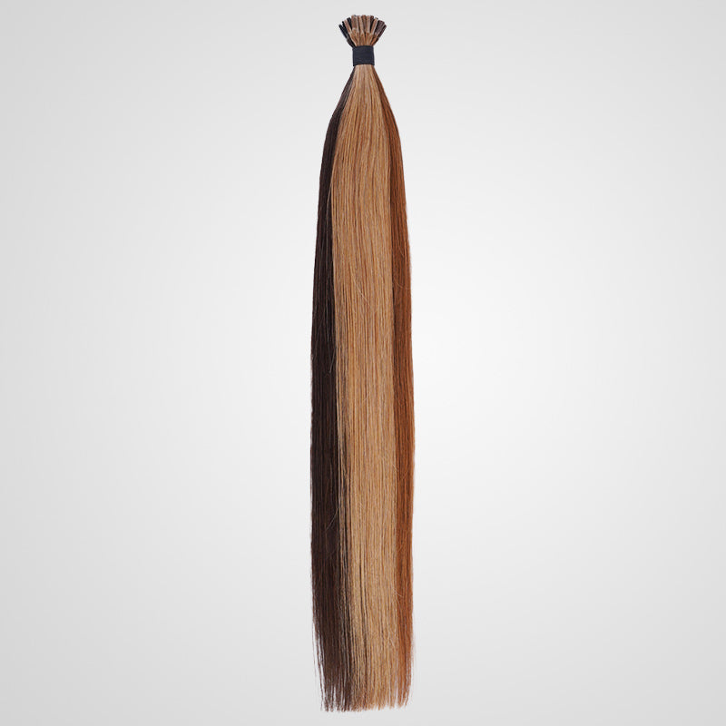 QVR Highlight 4/27/30 Color I Tip Microlinks Bulk Braiding Human Hair Bundle