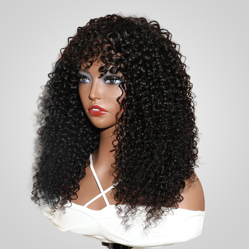 VIP Exclusive|Highlight Curly No Lace Piano #4/27 Color Glueless Machine Made Wig With Bangs