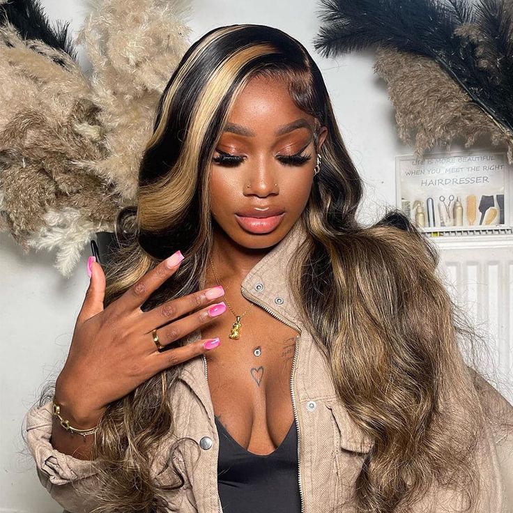 VIP Exclusive|Balayage Highlight Colored 13x4 Lace Frontal Wigs Body Wave/Straight