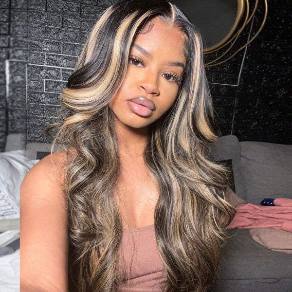 VIP Exclusive|Balayage Highlight Colored 13x4 Lace Frontal Wigs Body Wave/Straight