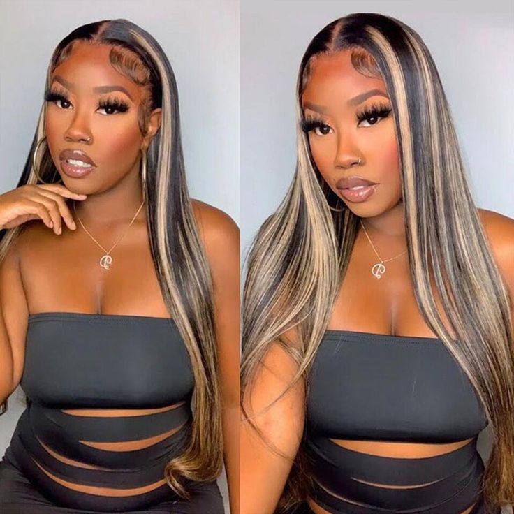 VIP Exclusive|Balayage Highlight Colored 13x4 Lace Frontal Wigs Body Wave/Straight