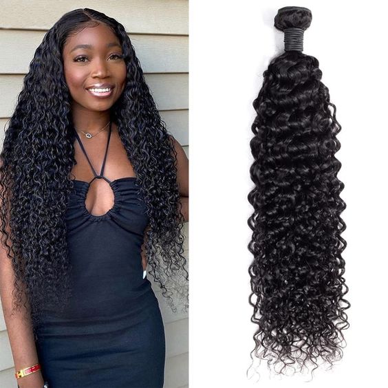 QVR Jerry Curly Human Hair Weaves 1 Bundle
