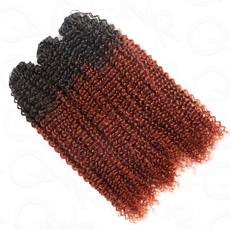 QVR #T1B/350 Crochet Hair Small Kinky Curly Machine Made Feather Human Hair Extension