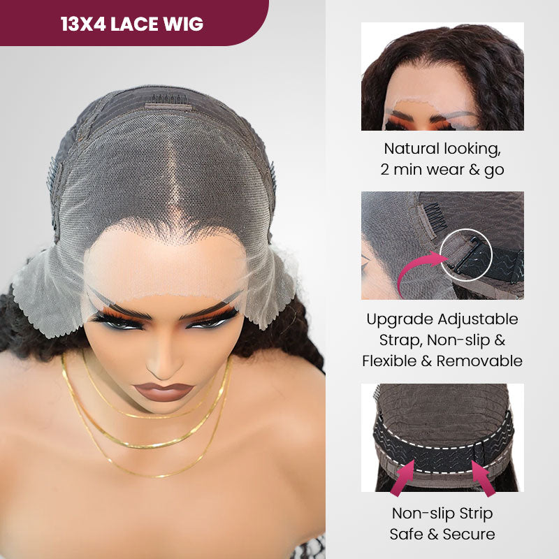 QVR Pre Plucked Long Curly Lace Front Wig High Quality Long Human Hair Wigs