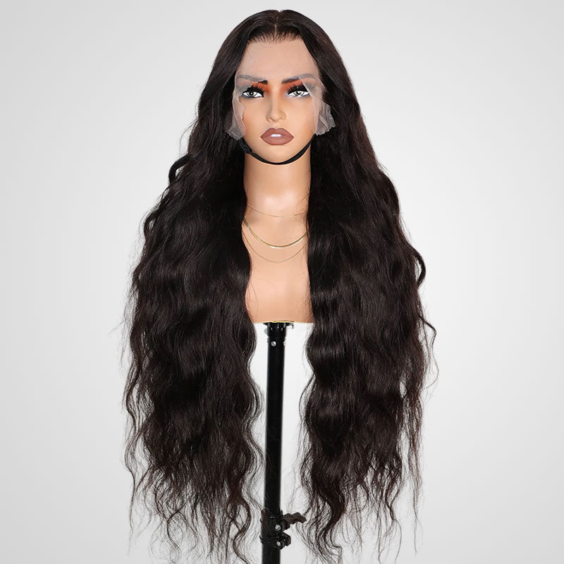 QVR Body Wave 13x4 Lace Frontal Wigs Free Part Long Wig 100% Human Hair