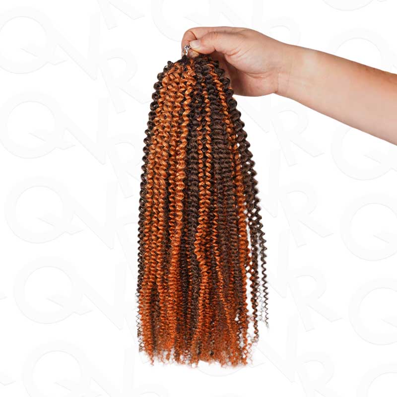 QVR Invisible Afro Kinky Curly Feather Crochet Hair Highlight #P2/30 Machine Made Human Hair Extensions