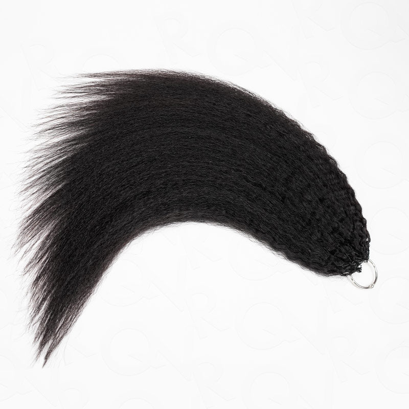 QVR Kinky Straight Crochet Hair Natural Black Machine Made Feather Human Hair Extension