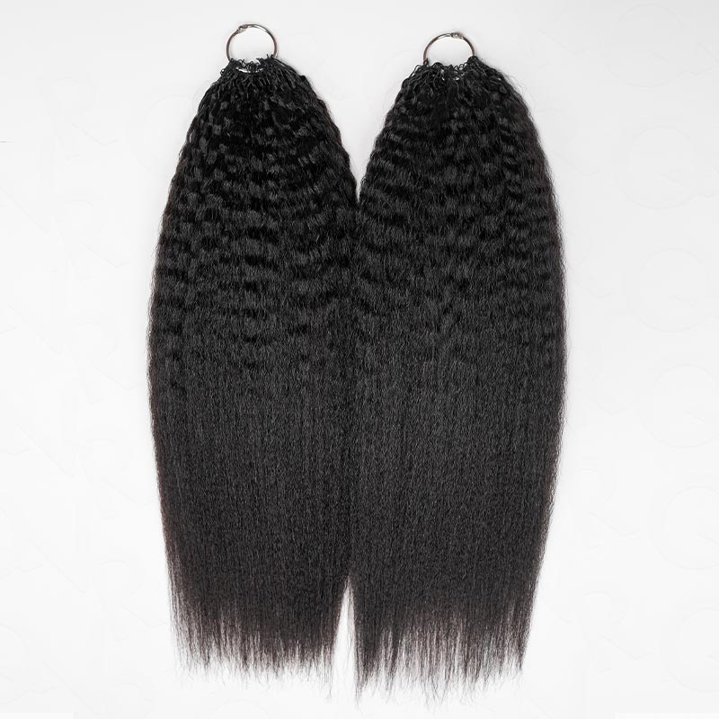 QVR Kinky Straight Crochet Hair Natural Black Machine Made Feather Human Hair Extension