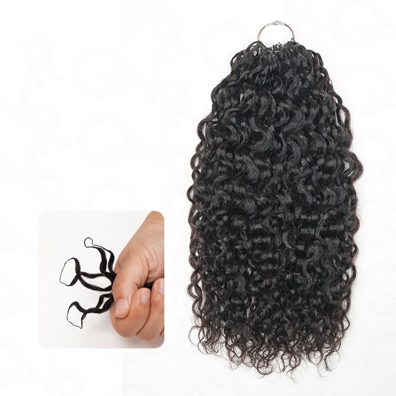 QVR Twist Curly Crochet Hair Natural Black Machine Made Feather Human Hair Extension