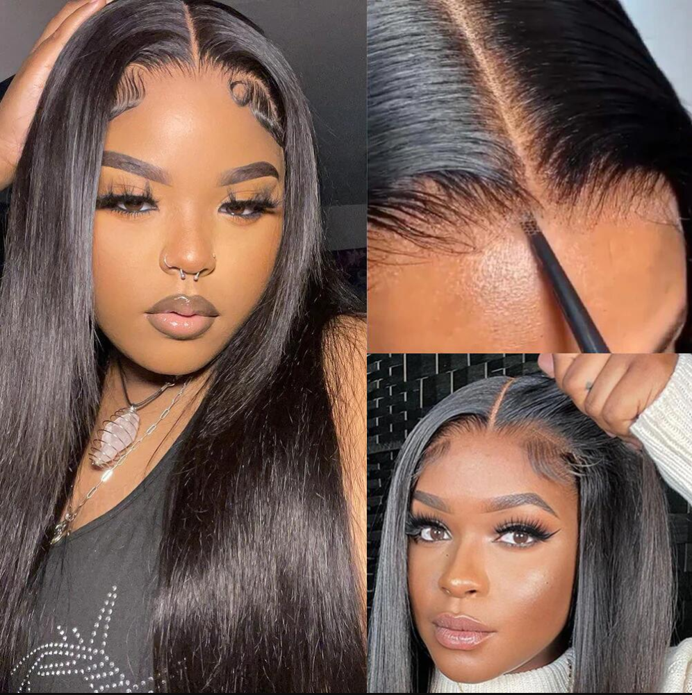 QVR Real Glueless Straight/Body Wave HD Pre Cut Lace Front Human Hair Wigs 210% Density