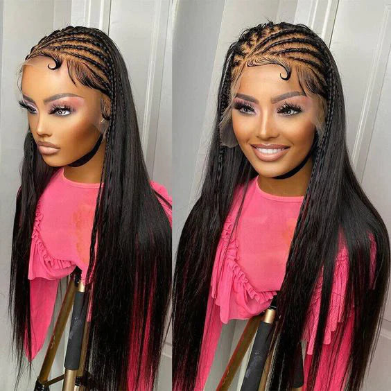 QVR Straight Hair Wig Virgin Human Hair Wigs 13x6 HD Transparent Lace Frontal Wigs Natural Black Color