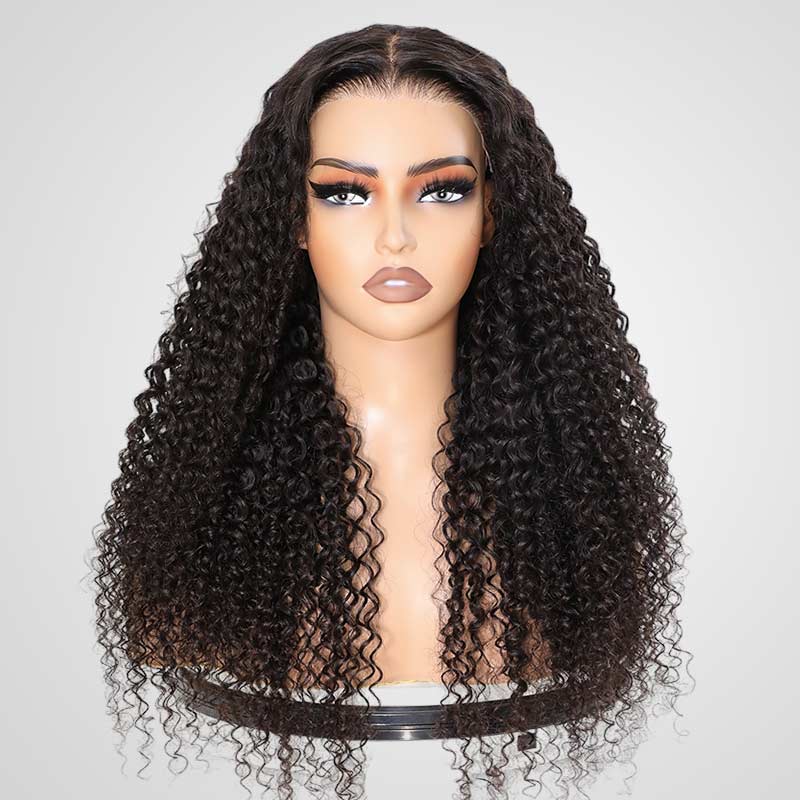QVR Glueless Jerry Curly Pre-Bleached 7x5 Lace Wig with Pre-plucked Hairline