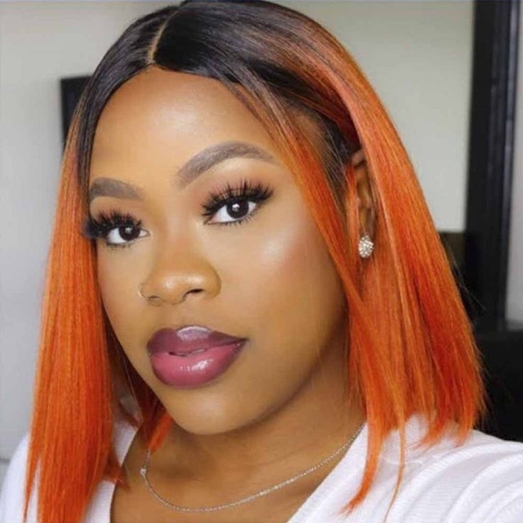 Flash Sale|Ombre 2/Orange Straight T Lace Bob Wig