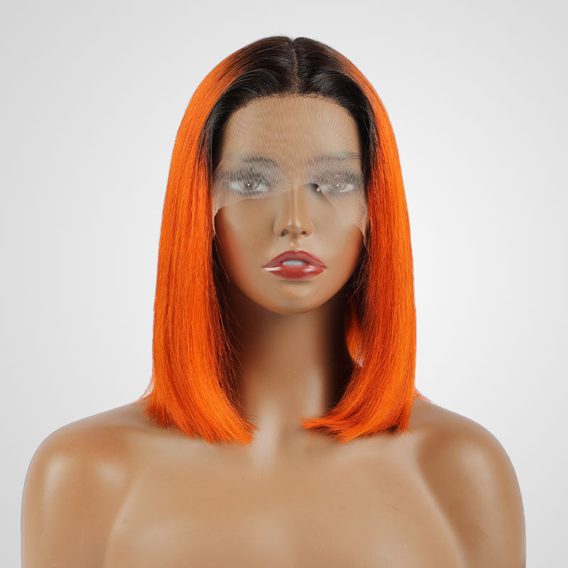 Flash Sale|Ombre 2/Orange Straight T Lace Bob Wig