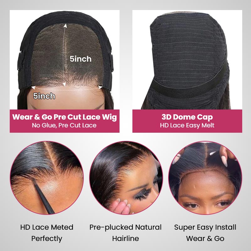 Straight Ombre Brown Blunt Cut 4x4 Short Bob Wigs