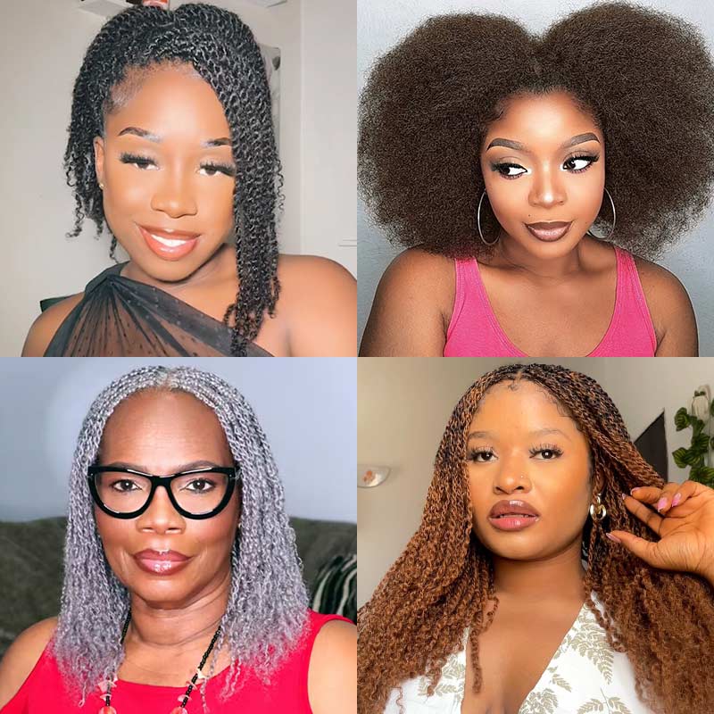 QVR 1 PC Afro kinky Bulk Hair Extensions For Braiding Dreadlock Human Hair