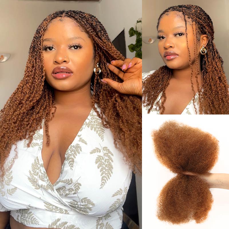 QVR 1 PC Afro kinky Bulk Hair Extensions For Braiding Dreadlock Human Hair
