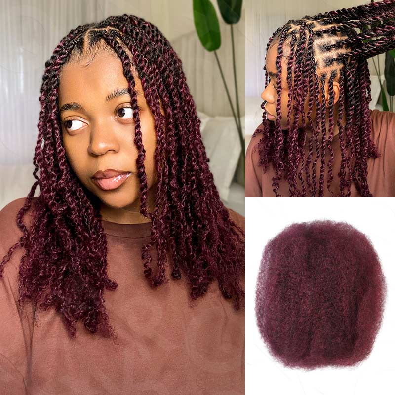 QVR Brazilian Remy Hair Afro kinky Bulk Human Hair For Braiding Dreadlock Hair