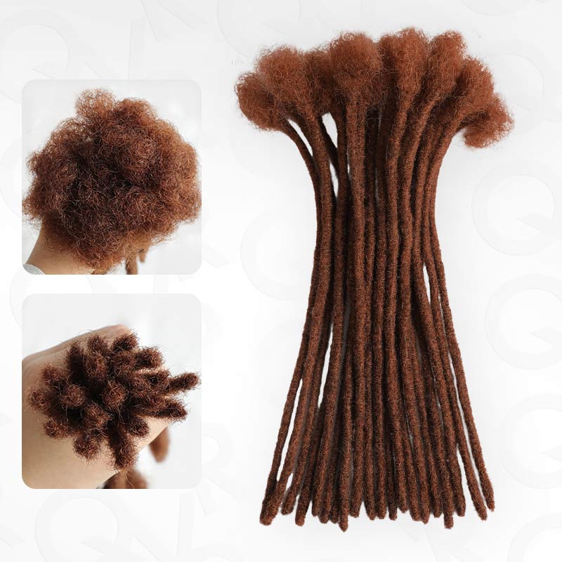 QVR Handmade Dreadlocks Natural Black Thickness 0.6cm Human Hair Loc Extensions