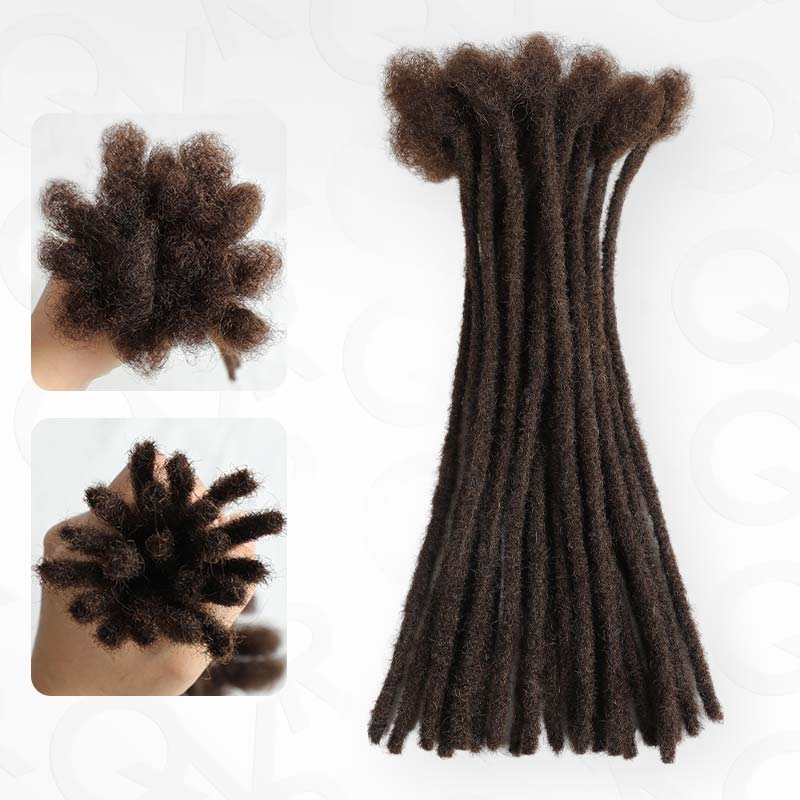 QVR Handmade Dreadlocks Natural Black Thickness 0.6cm Human Hair Loc Extensions