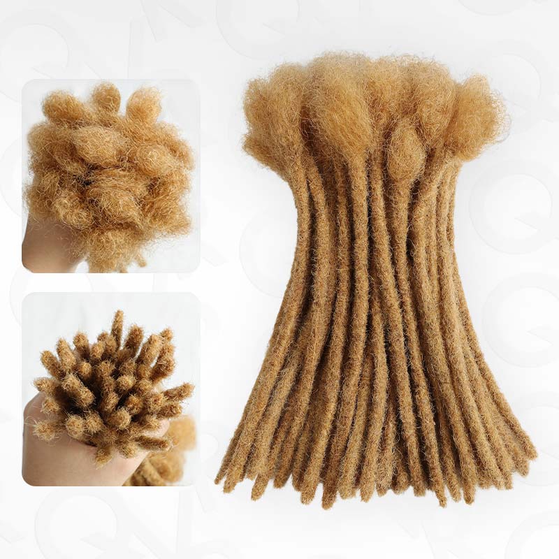 QVR Handmade Dreadlocks Natural Black Thickness 0.6cm Human Hair Loc Extensions