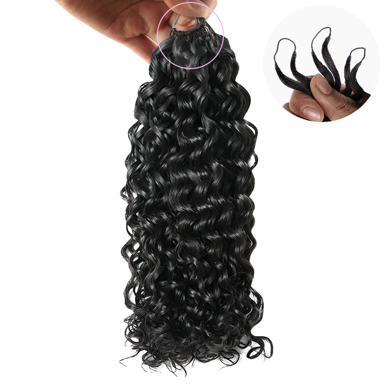 QVR Soft Natural Black Straight Feather Crochet Braid Human Hair Extensions