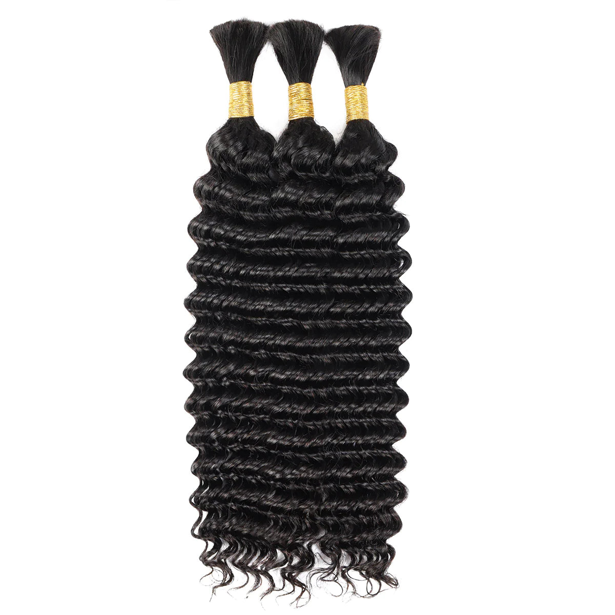 QVR Deep Wave Bulk Hair Extensions for Boho Knotless Braiding