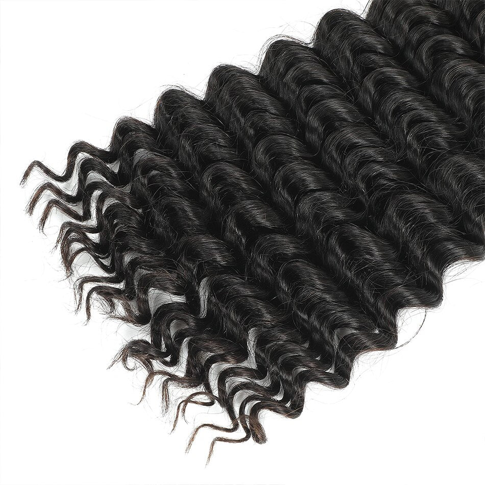 QVR Deep Wave Bulk Hair Extensions for Boho Knotless Braiding