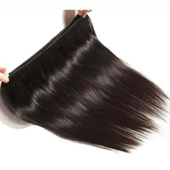 QVR Unprocessed Silk Straight Human Hair Bundles 3 Bundles Natural Color Hair Weave