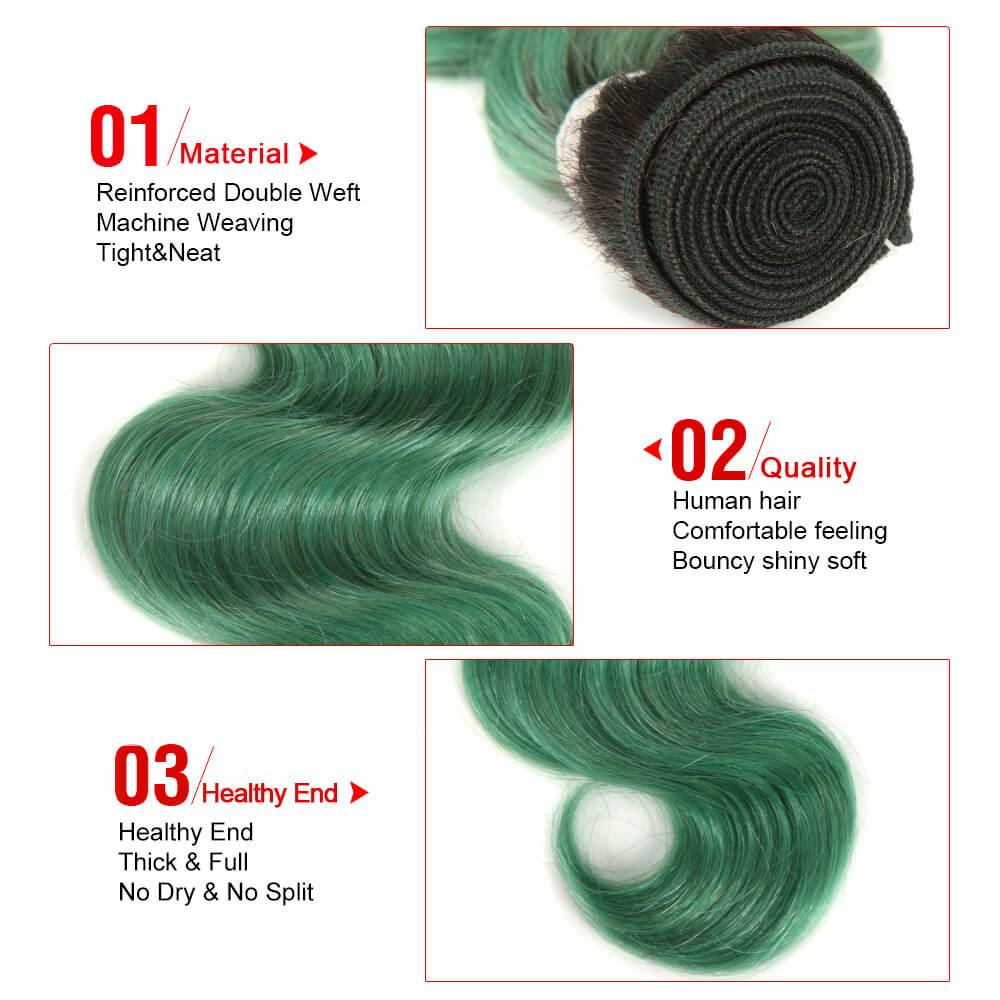 QVR Virgin Human Hair Body Wave 3 Bundles TT1B/TUQIV