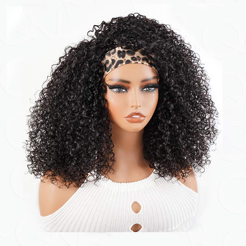 QVR Glueless Half Wig 3 In 1 Kinky Straight Human Hair Protective Hairstyle